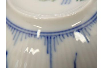 デンマーク　ROYAL COPENHAGEN(ロイヤルコペンハーゲン)　ブルーフルーテッド　ハーフレース　525　上品なデザインのティーカップ&ソーサー5客セット(洋食器、C&S)(R-078345)