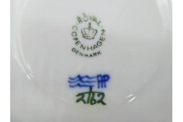デンマーク　ROYAL COPENHAGEN(ロイヤルコペンハーゲン)　ブルーフルテッド プレイン　繊細な絵付けがエレガントなコーヒーカップ&ソーサー5客セット(洋食器、C&S)(R-078346)