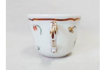 イタリア　Richard Ginori(リチャードジノリ)　イタリアンフルーツ　上品なデザインが美しいコーヒーカップ&ソーサー2客・プレート2枚セット(C&S、金彩、花、果物、陶磁器、洋食器)(R-078349)