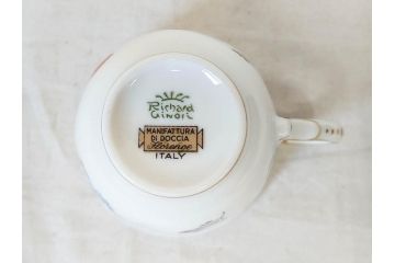 イタリア　Richard Ginori(リチャードジノリ)　イタリアンフルーツ　上品なデザインが美しいコーヒーカップ&ソーサー2客・プレート2枚セット(C&S、金彩、花、果物、陶磁器、洋食器)(R-078349)