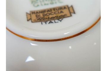イタリア　Richard Ginori(リチャードジノリ)　イタリアンフルーツ　上品なデザインが美しいコーヒーカップ&ソーサー2客・プレート2枚セット(C&S、金彩、花、果物、陶磁器、洋食器)(R-078349)