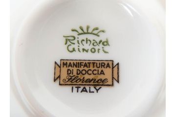 イタリア　Richard Ginori(リチャードジノリ)　イタリアンフルーツ　上品なデザインが美しいコーヒーカップ&ソーサー2客・プレート2枚セット(C&S、金彩、花、果物、陶磁器、洋食器)(R-078349)