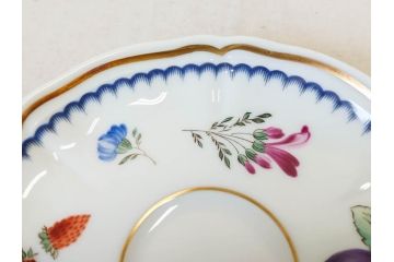 イタリア　Richard Ginori(リチャードジノリ)　イタリアンフルーツ　上品なデザインが美しいコーヒーカップ&ソーサー2客・プレート2枚セット(C&S、金彩、花、果物、陶磁器、洋食器)(R-078349)