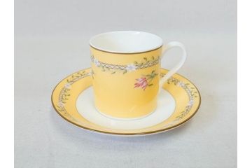 Tiffany&Co.(ティファニー)　Pink Tulip(ピンクチューリップ)　Sybil Connolly　食卓に彩を与えてくれるデミタスカップ&ソーサー6客セット(C&S、Made in Japan、陶器、花柄、説明書付き、洋食器)(R-078350)