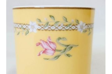 Tiffany&Co.(ティファニー)　Pink Tulip(ピンクチューリップ)　Sybil Connolly　食卓に彩を与えてくれるデミタスカップ&ソーサー6客セット(C&S、Made in Japan、陶器、花柄、説明書付き、洋食器)(R-078350)