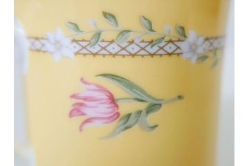 Tiffany&Co.(ティファニー)　Pink Tulip(ピンクチューリップ)　Sybil Connolly　食卓に彩を与えてくれるデミタスカップ&ソーサー6客セット(C&S、Made in Japan、陶器、花柄、説明書付き、洋食器)(R-078350)