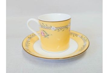 Tiffany&Co.(ティファニー)　Pink Tulip(ピンクチューリップ)　Sybil Connolly　食卓に彩を与えてくれるデミタスカップ&ソーサー6客セット(C&S、Made in Japan、陶器、花柄、説明書付き、洋食器)(R-078350)