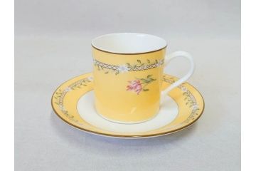 Tiffany&Co.(ティファニー)　Pink Tulip(ピンクチューリップ)　Sybil Connolly　食卓に彩を与えてくれるデミタスカップ&ソーサー6客セット(C&S、Made in Japan、陶器、花柄、説明書付き、洋食器)(R-078350)