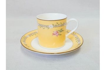 Tiffany&Co.(ティファニー)　Pink Tulip(ピンクチューリップ)　Sybil Connolly　食卓に彩を与えてくれるデミタスカップ&ソーサー6客セット(C&S、Made in Japan、陶器、花柄、説明書付き、洋食器)(R-078350)