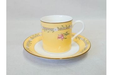 Tiffany&Co.(ティファニー)　Pink Tulip(ピンクチューリップ)　Sybil Connolly　食卓に彩を与えてくれるデミタスカップ&ソーサー6客セット(C&S、Made in Japan、陶器、花柄、説明書付き、洋食器)(R-078350)