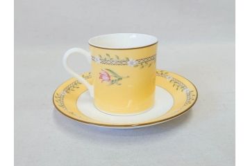 Tiffany&Co.(ティファニー)　Pink Tulip(ピンクチューリップ)　Sybil Connolly　食卓に彩を与えてくれるデミタスカップ&ソーサー6客セット(C&S、Made in Japan、陶器、花柄、説明書付き、洋食器)(R-078350)