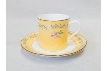 Tiffany&Co.(ティファニー)　Pink Tulip(ピンクチューリップ)　Sybil Connolly　食卓に彩を与えてくれるデミタスカップ&ソーサー6客セット(C&S、Made in Japan、陶器、花柄、説明書付き、洋食器)(R-078350)