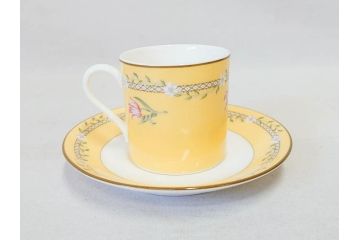 Tiffany&Co.(ティファニー)　Pink Tulip(ピンクチューリップ)　Sybil Connolly　食卓に彩を与えてくれるデミタスカップ&ソーサー6客セット(C&S、Made in Japan、陶器、花柄、説明書付き、洋食器)(R-078350)