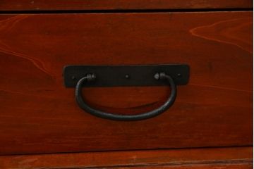 和製アンティーク　明治期　重厚感のある佇まいが目を惹く観音開きの時代箪笥テレビ台(ローボード、テレビボード、収納箪笥、観音箪笥、時代箪笥)(R-078354)