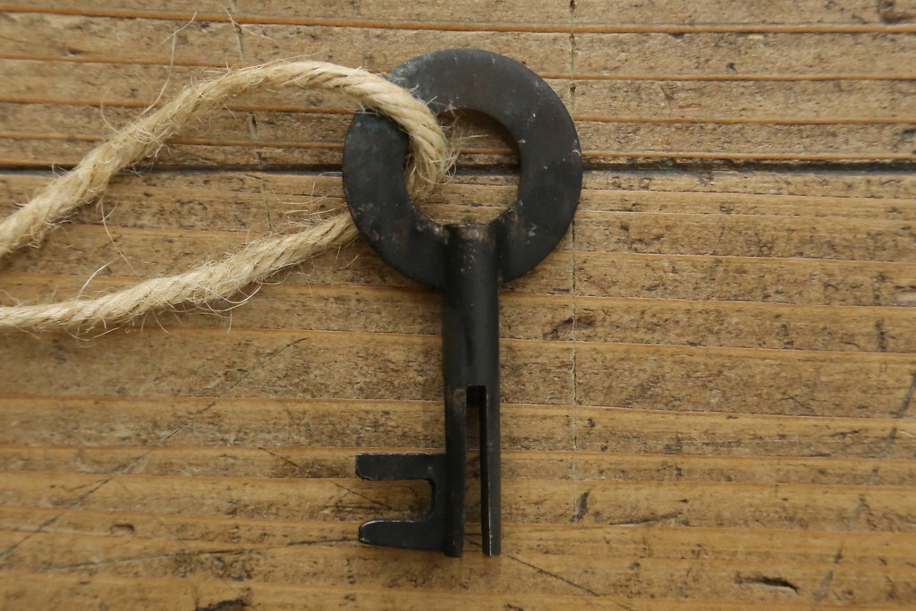 和製アンティーク　前面欅(ケヤキ)材　三階松モチーフの引手金具と桜丸金具の米沢箪笥ローボード　(R-078356)