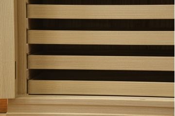 中古　伝統工芸士　水科政治作　柔らかな木の色味が魅力的な加茂総桐箪笥(胴厚、総桐たんす、衣装箪笥、着物箪笥、和タンス、引き出し)(R-078358)