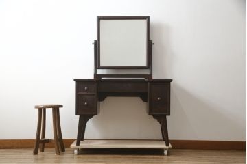 和製ビンテージ　松本民芸家具　角型一面鏡　上品な佇まいが魅力のドレッサー(化粧台、鏡台、ミラー、ヴィンテージ)(定価約38万円)(R-078363)