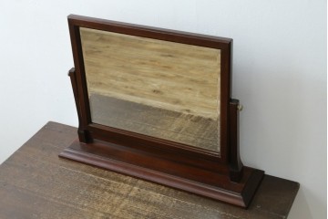 和製ビンテージ　松本民芸家具　シックな佇まいが目を惹く卓上ミラー　(R-078364)