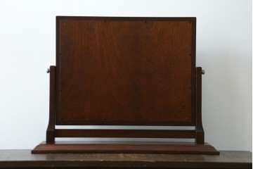 和製ビンテージ　松本民芸家具　シックな佇まいが目を惹く卓上ミラー　(R-078364)