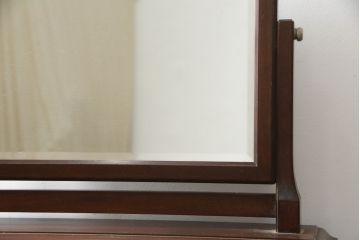 和製ビンテージ　松本民芸家具　シックな佇まいが目を惹く卓上ミラー(置き鏡、スタンドミラー、ヴィンテージ)(R-078364)
