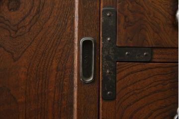 和製アンティーク　三方欅(ケヤキ)材　和の空間作りにおすすめの小振りな帳場箪笥(時代箪笥、収納タンス、整理箪笥、引き出し)(R-078366)