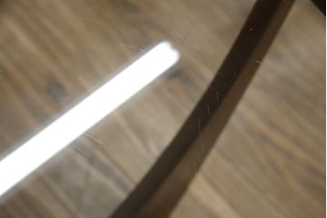 イギリスビンテージ　G-PLAN(ジープラン)　北欧家具　脚のデザインがおしゃれ!空間のアクセントになるガラストップローテーブル(ラウンドテーブル、センターテーブル、コーヒーテーブル、サイドテーブル、ヴィンテージ、英国)(R-078367)