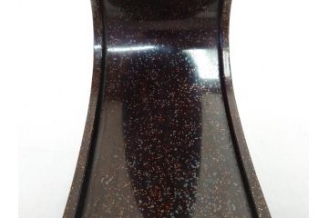 時代物　金蒔絵　大名武具　金の装飾が豪華な鐙(あぶみ、馬具、漆塗り、波千鳥)(R-078411)