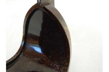 時代物　金蒔絵　大名武具　金の装飾が豪華な鐙(あぶみ、馬具、漆塗り、波千鳥)(R-078411)