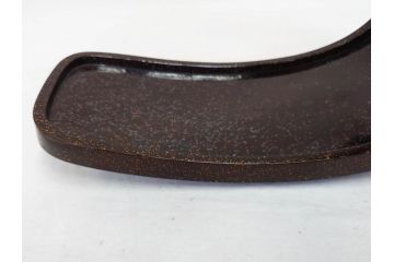 時代物　金蒔絵　大名武具　金の装飾が豪華な鐙(あぶみ、馬具、漆塗り、波千鳥)(R-078411)