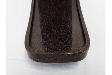 時代物　金蒔絵　大名武具　金の装飾が豪華な鐙(あぶみ、馬具、漆塗り、波千鳥)(R-078411)
