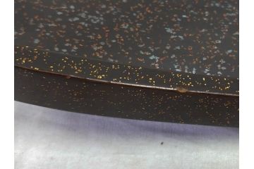 時代物　金蒔絵　大名武具　金の装飾が豪華な鐙(あぶみ、馬具、漆塗り、波千鳥)(R-078411)