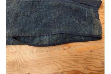 時代物　刺子　木綿　野良着2点セット(半纏、刺し子、古布、藍染、ジャパンビンテージ、ヴィンテージ、古着物、衣装、BORO、ボロ、袖無し)(R-078412)