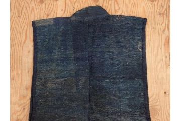 時代物　刺子　木綿　野良着2点セット(半纏、刺し子、古布、藍染、ジャパンビンテージ、ヴィンテージ、古着物、衣装、BORO、ボロ、袖無し)(R-078412)