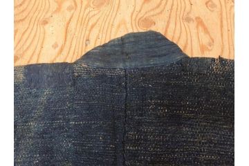 時代物　刺子　木綿　野良着2点セット(半纏、刺し子、古布、藍染、ジャパンビンテージ、ヴィンテージ、古着物、衣装、BORO、ボロ、袖無し)(R-078412)