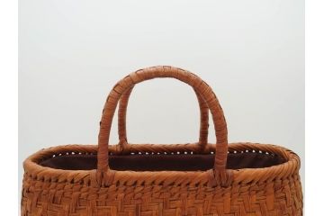 国産　山葡萄籠バッグ　やまぶどう　シンプルで使いやすい籠バッグ(手提げ袋、バック、鞄、カゴバッグ、かご、山ぶどう、(株)ホンダ産業)(R-078413)