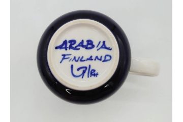 ARABIA FINLAND　Valencia(バレンシア)　Ulla Procope(ウラ・プロコッペ)　深い青色に温もりを感じるマグカップ2点セット(アラビア、フィンランド、カップ、北欧食器、洋食器)(R-078415)