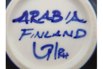ARABIA FINLAND　Valencia(バレンシア)　Ulla Procope(ウラ・プロコッペ)　深い青色に温もりを感じるマグカップ2点セット(アラビア、フィンランド、カップ、北欧食器、洋食器)(R-078415)
