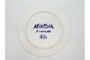 ARABIA FINLAND　Valencia(バレンシア)　Ulla Procope(ウラ・プロコッペ)　約25cm　一つ一つ丁寧に絵付けされた意匠が美しいプレート5枚セット(アラビア、フィンランド、北欧食器、洋食器、皿)(R-078416)