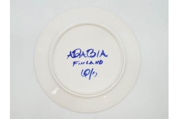 ARABIA FINLAND　Valencia(バレンシア)　Ulla Procope(ウラ・プロコッペ)　約25cm　一つ一つ丁寧に絵付けされた意匠が美しいプレート5枚セット(アラビア、フィンランド、北欧食器、洋食器、皿)(R-078416)