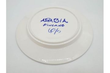 ARABIA FINLAND　Valencia(バレンシア)　Ulla Procope(ウラ・プロコッペ)　約25cm　一つ一つ丁寧に絵付けされた意匠が美しいプレート5枚セット(アラビア、フィンランド、北欧食器、洋食器、皿)(R-078416)