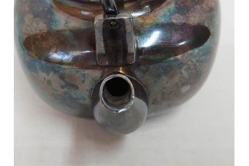 戦前　純銀　359g　重厚感のある銀瓶(煎茶、薬缶、銀水注、湯沸し、茶道具、やかん、水指、急須)(R-078463)
