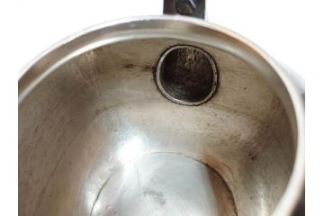 戦前　純銀　359g　重厚感のある銀瓶(煎茶、薬缶、銀水注、湯沸し、茶道具、やかん、水指、急須)(R-078463)