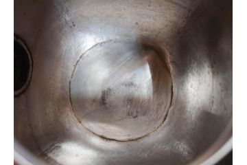 戦前　純銀　359g　重厚感のある銀瓶(煎茶、薬缶、銀水注、湯沸し、茶道具、やかん、水指、急須)(R-078463)