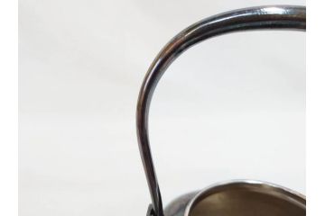 戦前　純銀　359g　重厚感のある銀瓶(煎茶、薬缶、銀水注、湯沸し、茶道具、やかん、水指、急須)(R-078463)
