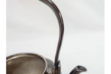 戦前　純銀　359g　重厚感のある銀瓶(煎茶、薬缶、銀水注、湯沸し、茶道具、やかん、水指、急須)(R-078463)
