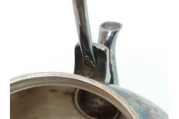 戦前　純銀　359g　重厚感のある銀瓶(煎茶、薬缶、銀水注、湯沸し、茶道具、やかん、水指、急須)(R-078463)