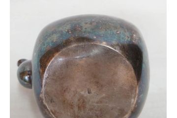 戦前　純銀　359g　重厚感のある銀瓶(煎茶、薬缶、銀水注、湯沸し、茶道具、やかん、水指、急須)(R-078463)
