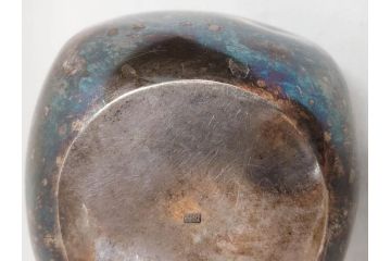 戦前　純銀　359g　重厚感のある銀瓶(煎茶、薬缶、銀水注、湯沸し、茶道具、やかん、水指、急須)(R-078463)