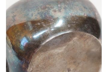 戦前　純銀　359g　重厚感のある銀瓶(煎茶、薬缶、銀水注、湯沸し、茶道具、やかん、水指、急須)(R-078463)