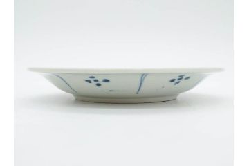 江戸期　古伊万里　染付　蛇文　約17cm　5.6寸　蛇のデザインが印象的な中皿3枚セット(雲龍、ヘビ、裏印、和皿、和食器、五寸六分)(R-078465)